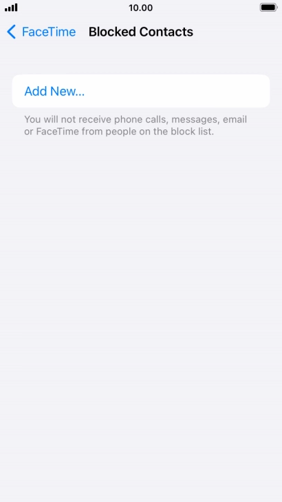Press Add New... and follow the instructions on the screen to block a contact.