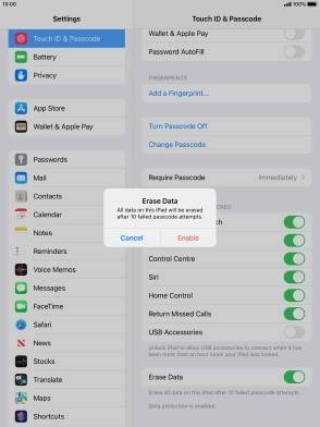 If you turn on the function, press Enable.