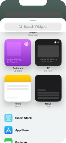 Press the required widget.