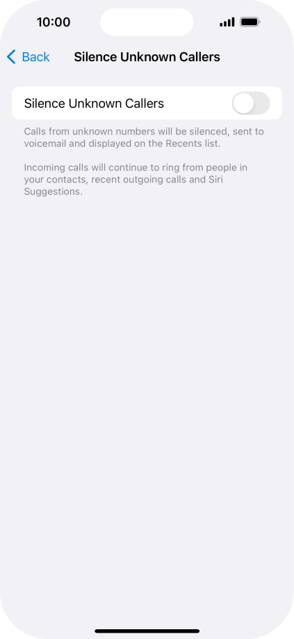 Press the indicator next to 