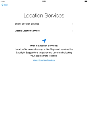 Press Enable Location Services to turn on the function.