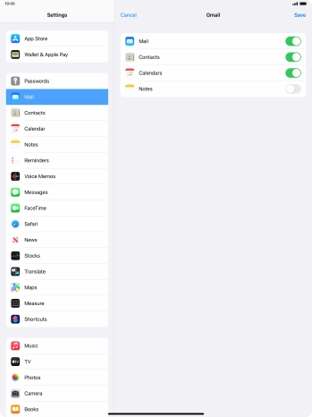If this screen is displayed, you email account has been recognised and set up automatically. Follow the instructions on the screen to key in more information and finish setting up your tablet.