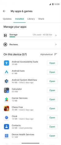 Press the required app.
