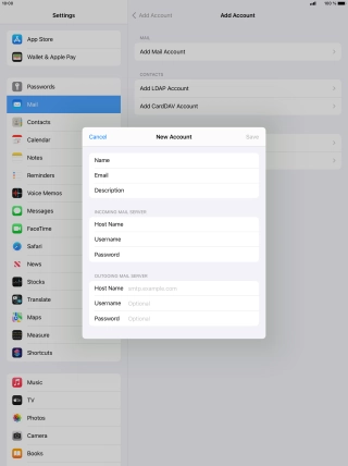 Press Host Name and key in the name or IP address of your email provider's outgoing server. Please note that if you can't send email messages when using your email provider's outgoing server, key in smtp.vodafone.net.au (Vodafone's outgoing server).