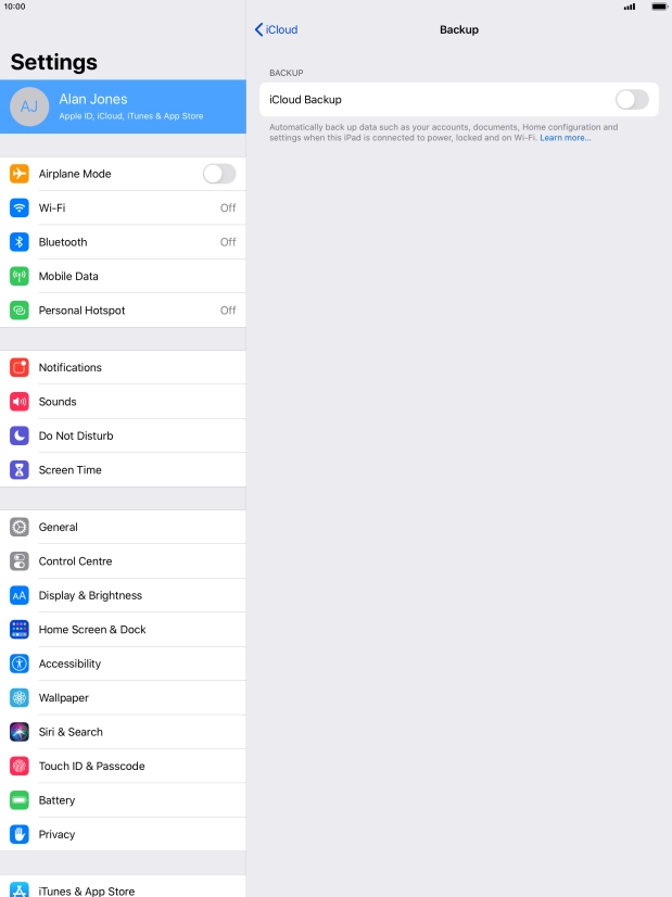 Press the indicator next to 