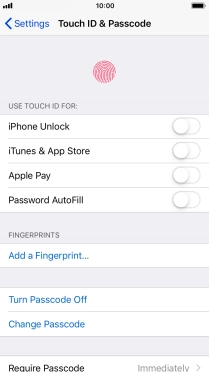 Press Turn Passcode Off and key in the phone lock code.