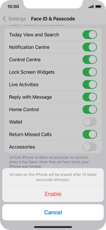 If you turn on the function, press Enable.