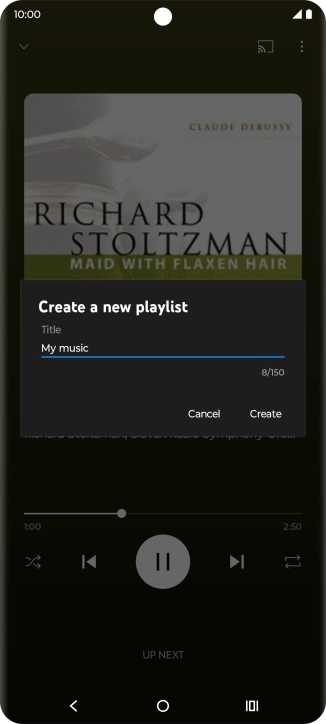 Key in a name for the playlist and press Create.