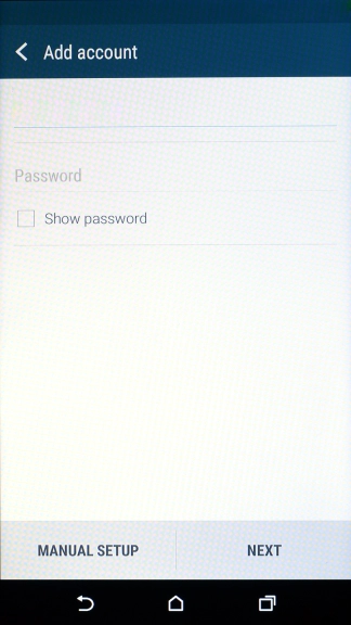 Press Password and key in the password for your email account.