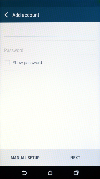 Press Password and key in the password for your email account.