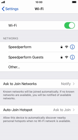 Press the required Wi-Fi network and key in the password for the Wi-Fi network.