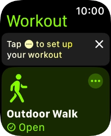 Press the required training activity to start it.