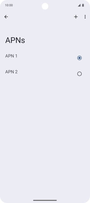 Press the field next to the data connection to activate it.