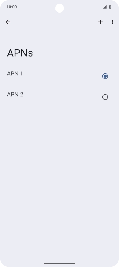 Press the field next to the data connection to activate it.