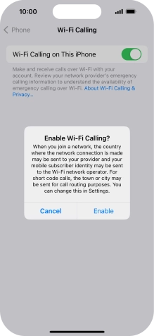 If you turn on the function, press Enable.