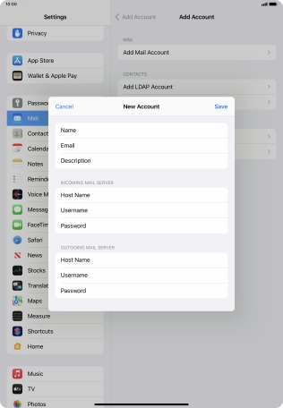 Press Save. Your email account has now been set up. To select more settings for incoming and outgoing server, proceed with the following steps.