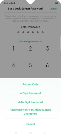 Press the required phone lock code and follow the instructions on the screen to create an additional phone lock code.