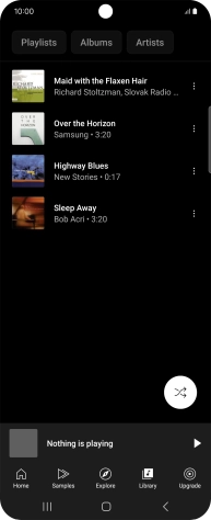 Press the required audio file.