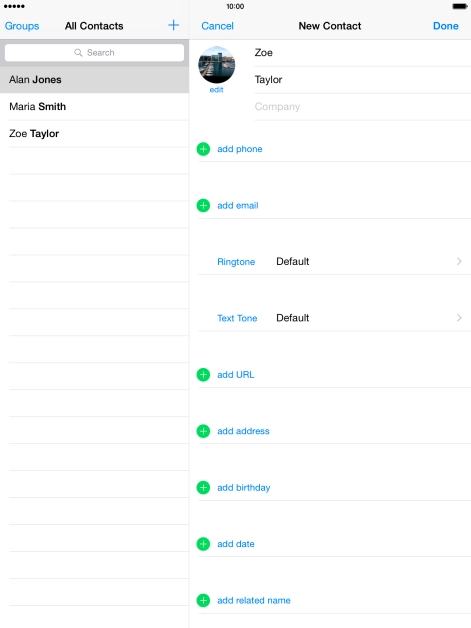 Press add phone and key in the required phone number.