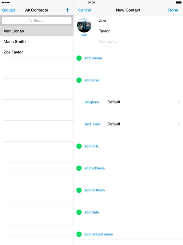Press add phone and key in the required phone number.