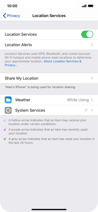 Press the required app.