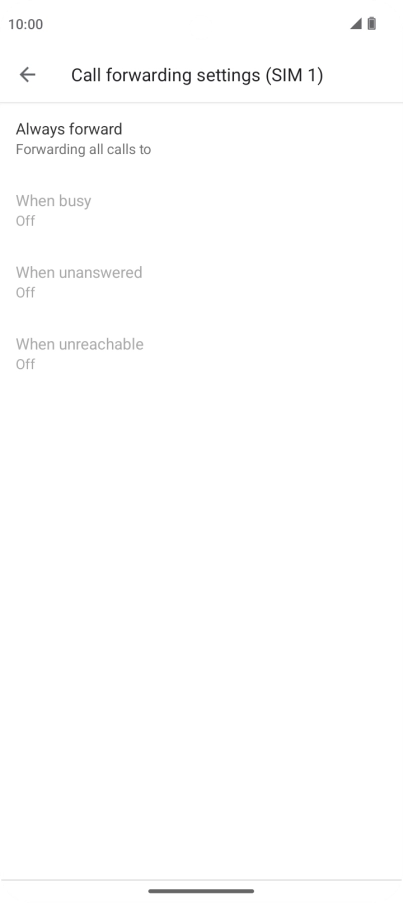 Press the required divert type.