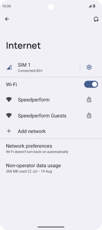 Press the required Wi-Fi network.
