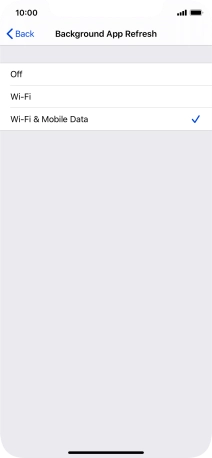 To turn off background refresh of apps, press Off.