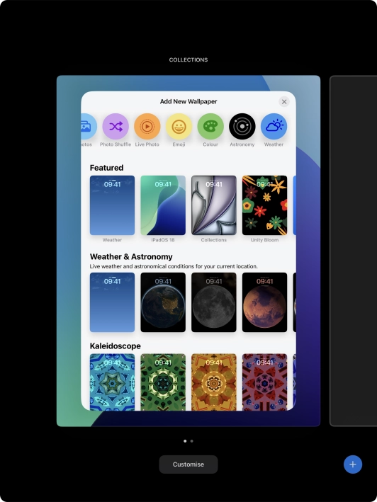 Press the required category and follow the instructions on the screen to select the required background image.