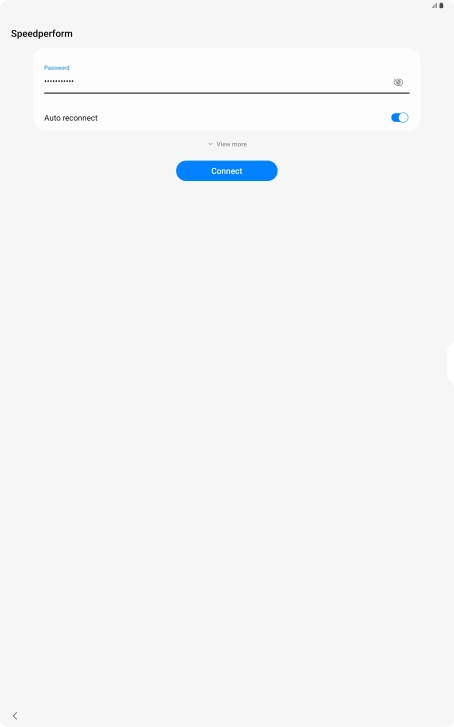 Key in the password for the Wi-Fi network and press Connect.