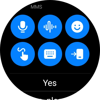 Press the microphone icon and follow the instructions on the screen to record and send the required reply.