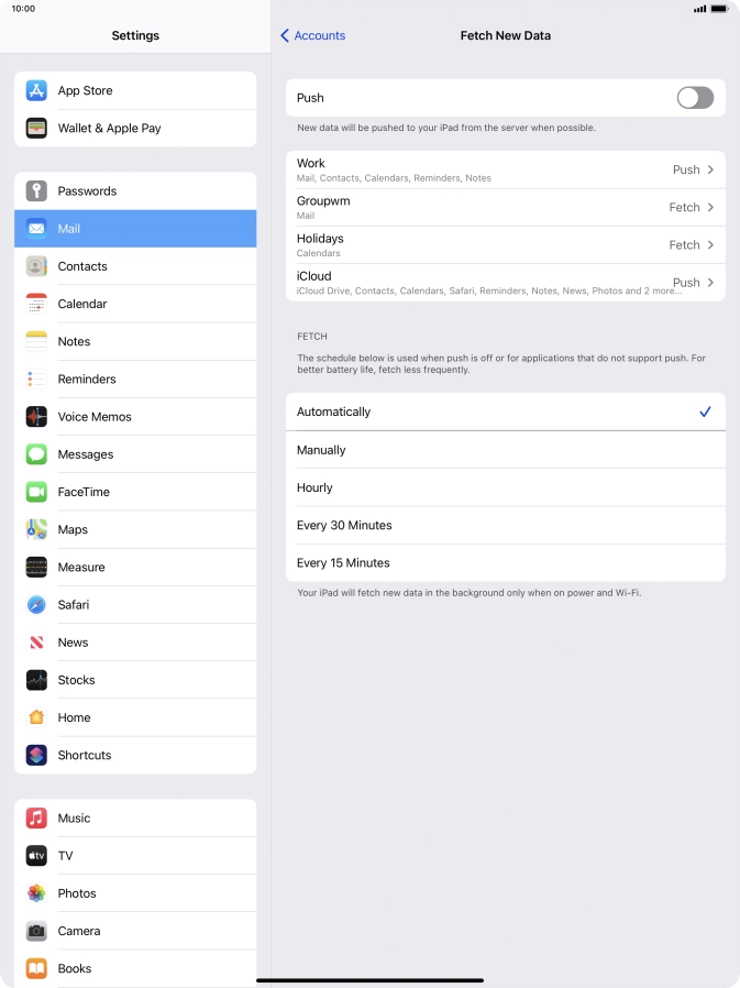 If you turn off the function, press the required setting.