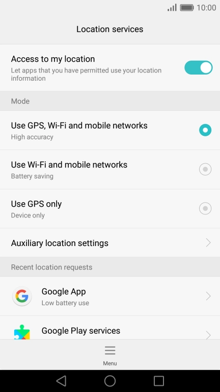 If you select Use GPS, Wi-Fi and mobile networks, your phone can find your exact position using the GPS satellites, the mobile network and nearby Wi-Fi networks. Satellite-based GPS requires a clear view of the sky.