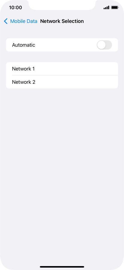 If you turn off the function, press the required network.