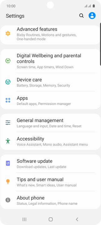Press Software update.