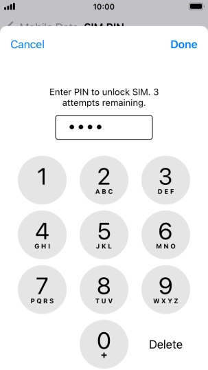 Key in your PIN and press Done.
