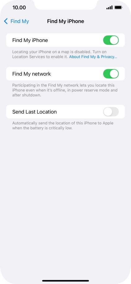Press the indicator next to 