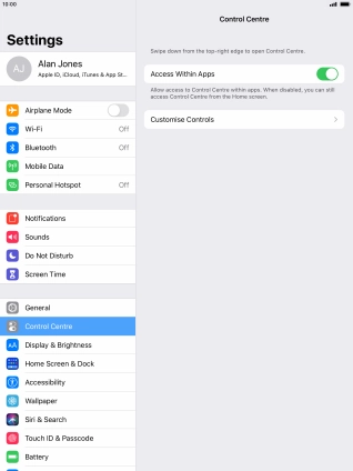Press the indicator next to 