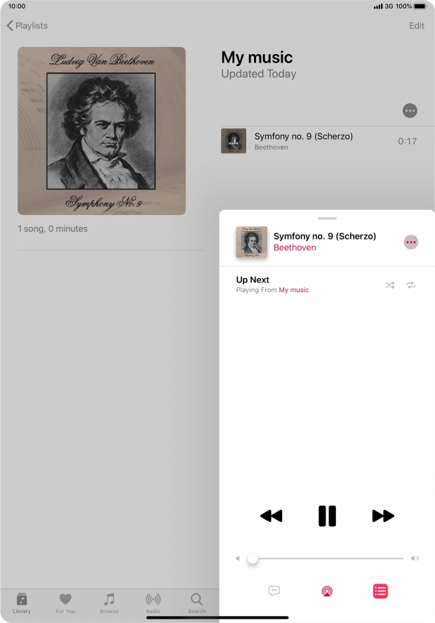 Press the shuffle icon to turn the function on or off.