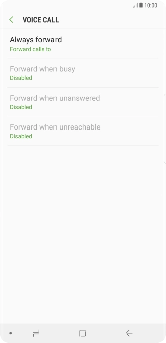 Press the required divert type.