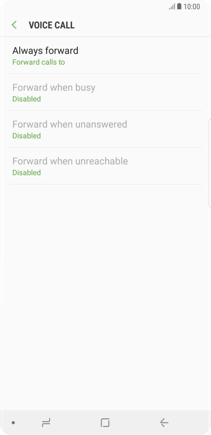 Press the required divert type.