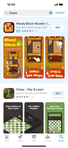 Press the required app.