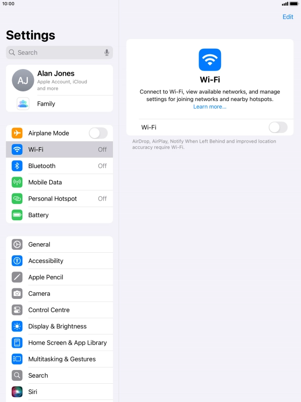 Press the indicator next to 