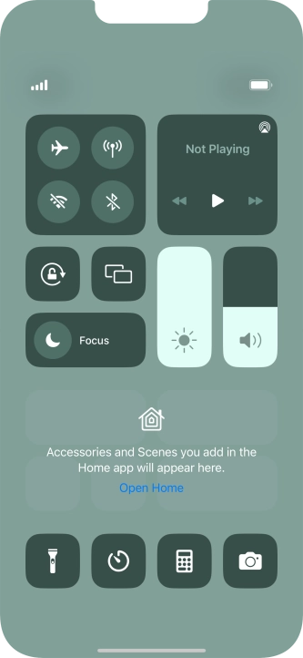 Press the flight mode icon to turn the function on or off.