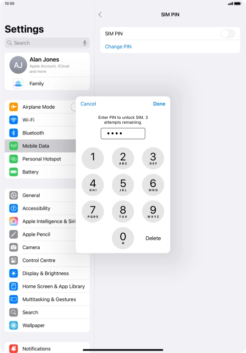 Key in your PIN and press Done.
