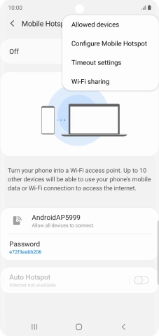 Press Configure Mobile Hotspot.