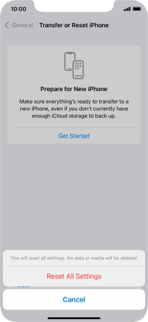 Press Reset All Settings.