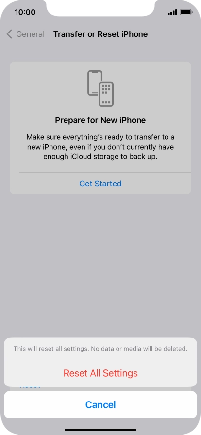 Press Reset All Settings.