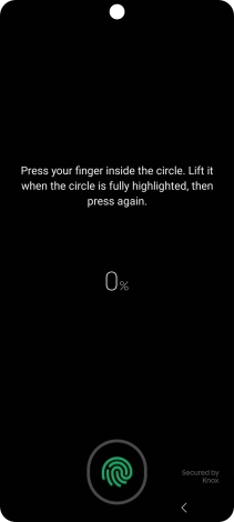 Follow the instructions on the screen to create the phone lock code using your fingerprint.