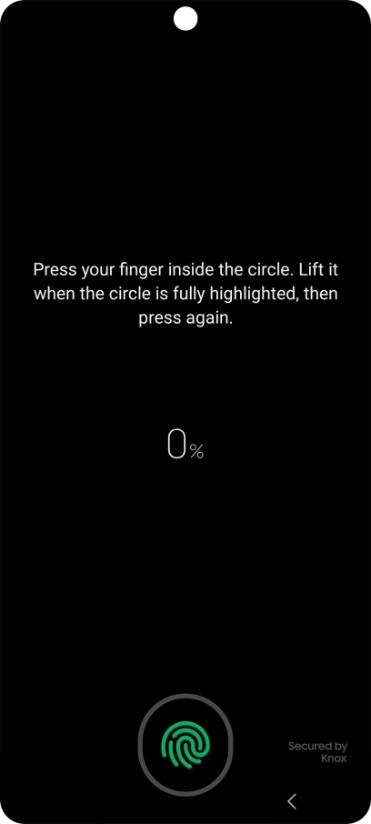 Follow the instructions on the screen to create the phone lock code using your fingerprint.